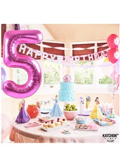 KATCHON Pink Number 5 Balloon for 5th Birthday or Anniversary Decoration 40 Inch  - Image 4