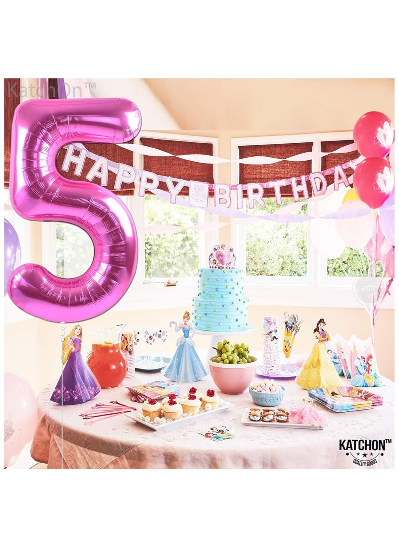 KATCHON Pink Number 5 Balloon for 5th Birthday or Anniversary Decoration 40 Inch  - Image 4