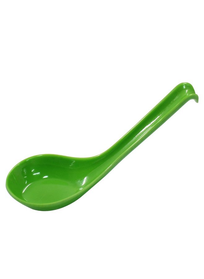 Cionyce 2PCS Asian Soup Spoons, Chinese Japanese Miso Ramen Wonton Dumpling Pho Rice Noodle Soba Soup Spoons, Green Melamine Spoons - Image 3