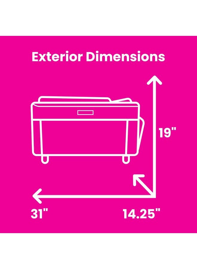 everything Mary Jumbo 5 Wheel Collapsible Rolling Sewing Machine Storage Case, Floral - Image 4