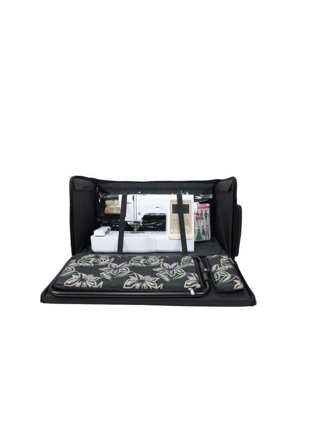 everything Mary Jumbo 5 Wheel Collapsible Rolling Sewing Machine Storage Case, Floral - Image 5