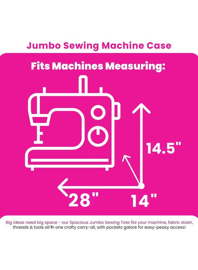 everything Mary Jumbo 5 Wheel Collapsible Rolling Sewing Machine Storage Case, Floral - Image 3