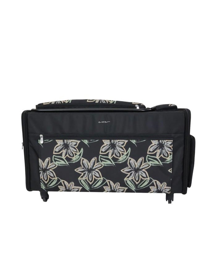 everything Mary Jumbo 5 Wheel Collapsible Rolling Sewing Machine Storage Case, Floral - Image 1