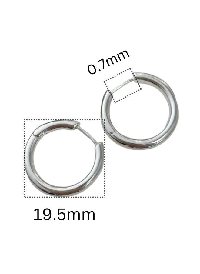 Generic - Ambers 925 Sterling Silver Earrings Simple Circle Ear Buckle Lightweight Fashion Earrings For Women Minimalist Style Design - Image 1