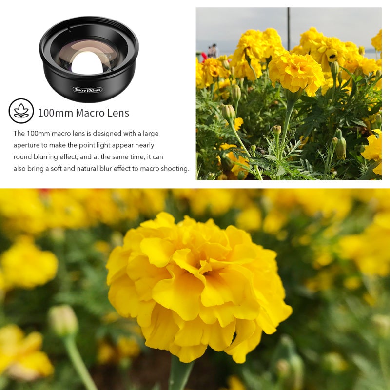APEXEL APL-HB100mm Universal Smartphone Macro Lens 4K HD Phone Camera Lens No Distortion Blurry Background Compatible with iPhone 11/XS/XS Max/XR/X/8/8 Plus - Image 5