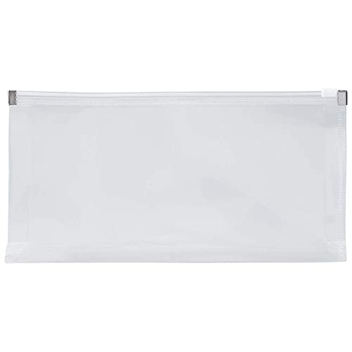 JAM PAPER Plastic Envelopes with Zip Closure - #10 Booklet Wallet - 5 x 10 - Clear - 12/Pack - Image 1