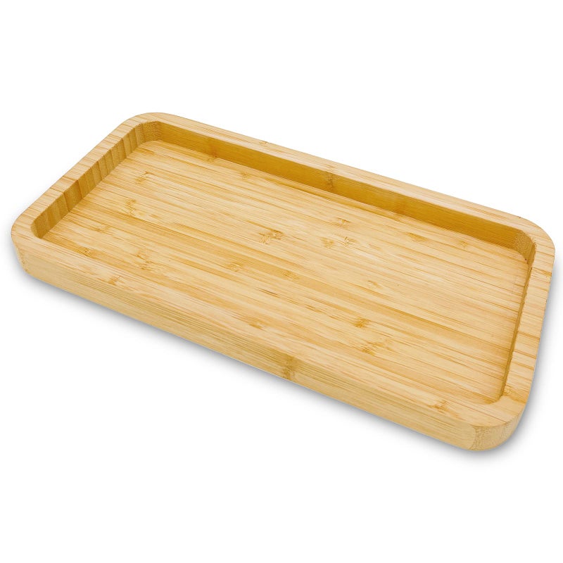 Bayting Bamboo Vanity Bathroom Tray for Counter, Bamboo Tray for Bathroom, Toilet Tank, Perfume 11.8L x 5.9W x 0.8H inch (Bamboo) - Image 1