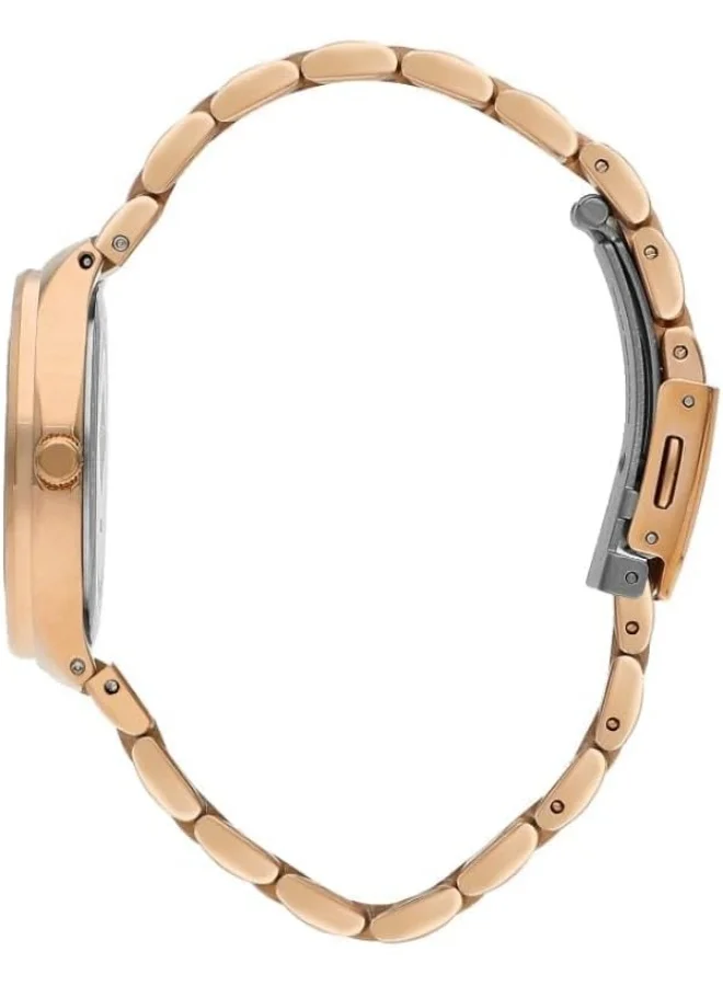 لي كوبر Women'S 2035 Movement Watch, Analog Display And Metal Strap - Lc07850.430, Rose Gold