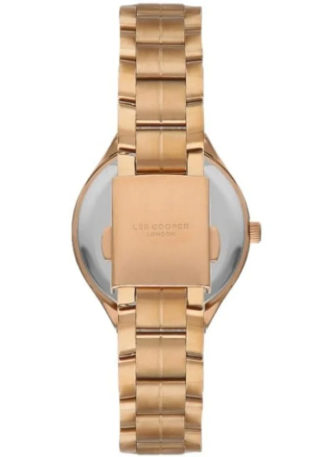 لي كوبر Women'S 2035 Movement Watch, Analog Display And Metal Strap - Lc07850.430, Rose Gold