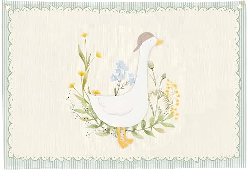Sioial Silly Goose Nursery Rectangular Canvas BannerBoho Flag Wall Sign Decor for Boys Toddler Kid Baby Room Bedroom Playroom Kindergarten Reading Room DecorBaby Shower Birthday Christmas Gift - Image 1
