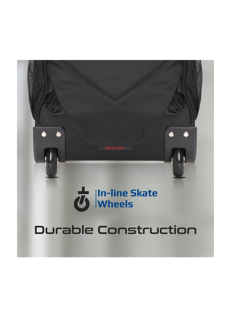 Trolley Bag, 2-in-1 Lightweight 15.6-inch Laptop Trolley Backpack with Telescoping Handle, Adjustable Straps, Water Resistance and In-Line Wheels for MacBook Air, iPad, Dell XPS 13, Compact-TR