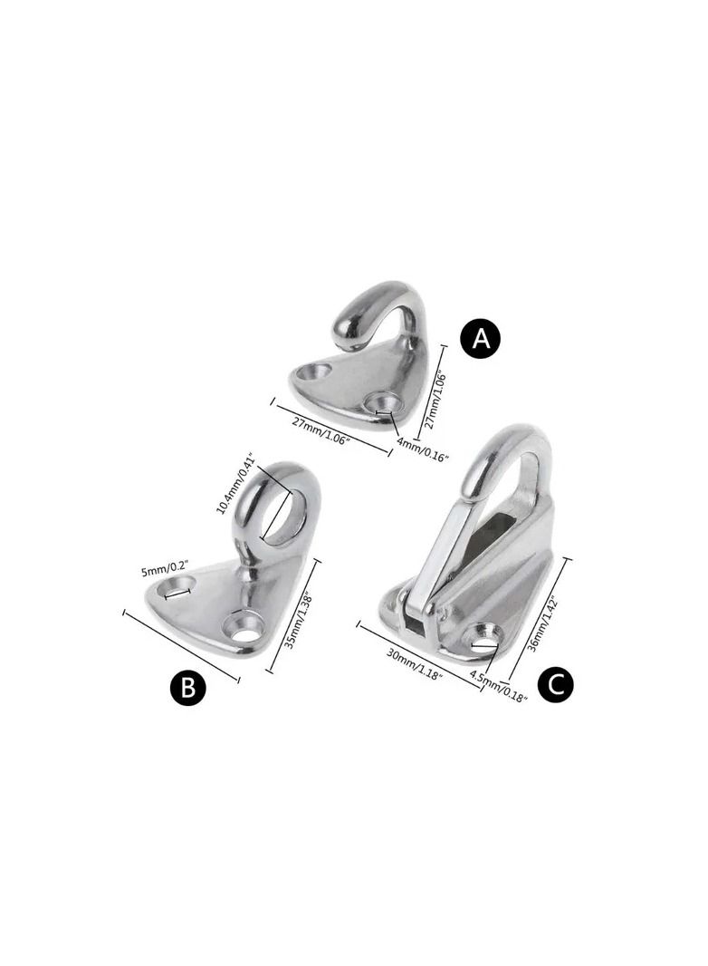 Generic 3-Pieces/Set Stainless Steel Fending Hooks,Fender Spring Attach Hook Snap,Boat Sail Tug Ship Marine Hardware Boats Accessories  - Image 2