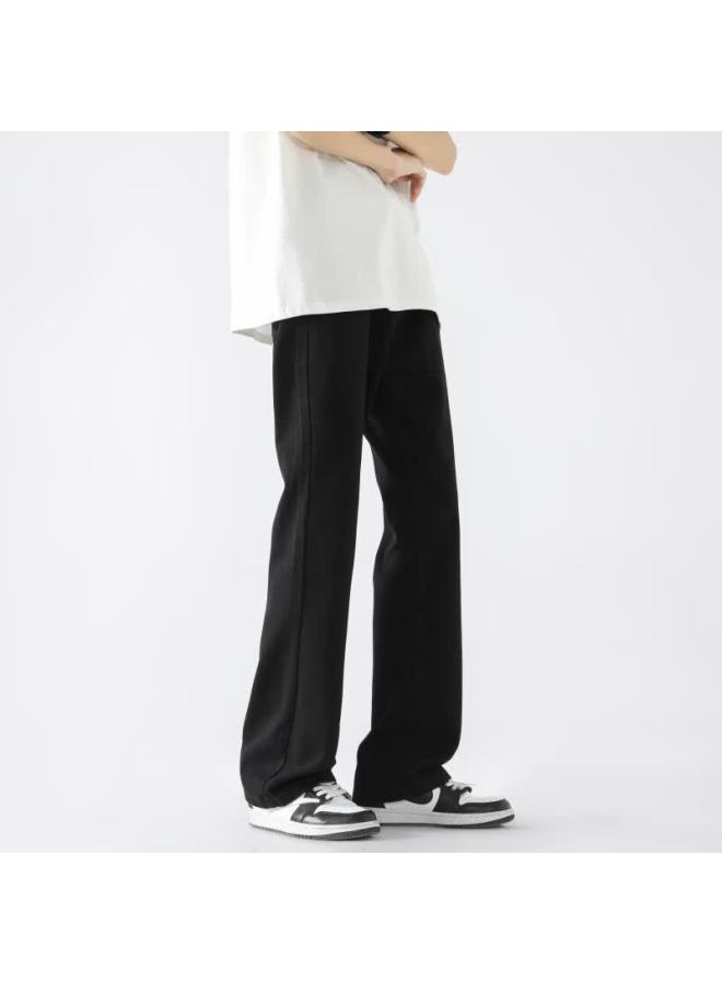 Poum High Street American Style Slight Flare Jeans For Men Spring Summer Vintage Casual Washed Loose Pants G151 Black 3XL - Image 5