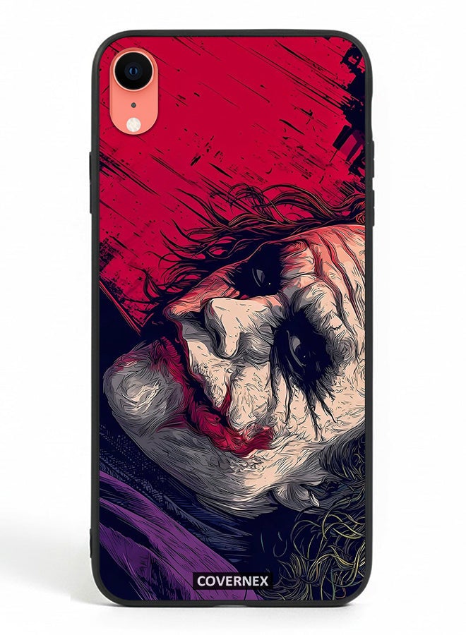 Covernex Apple iPhone XR Protective Case Cover Printed Featuring Textured Joker Portrait - Image 2
