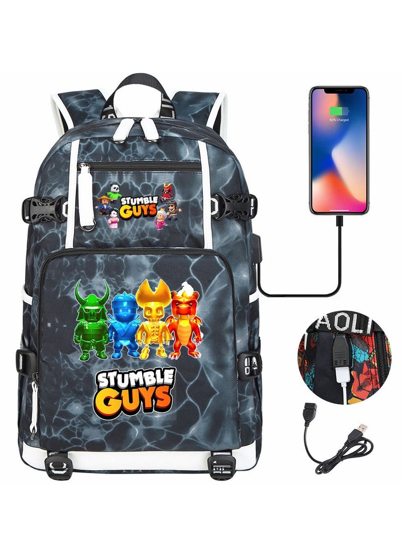 USB Print Youth Casual Travel Backpack