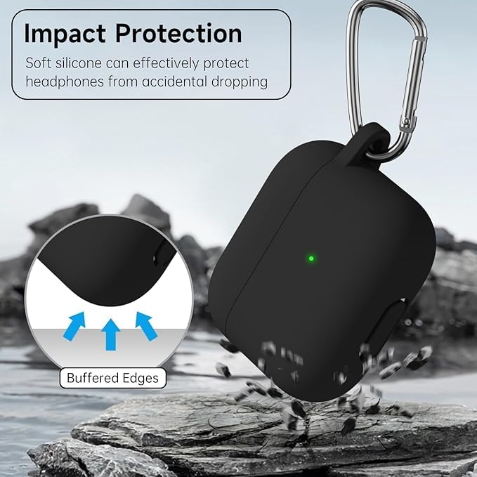 Like Star LikeStar® Apple AirPods Pro 3 Case Cover, Shockproof Protective Silicone Skin with Keychain, Anti-Slip, Scratch-Resistant, Full Body Protection for AirPods Pro 3 Charging Case (2025 Model) - Grey - Image 4