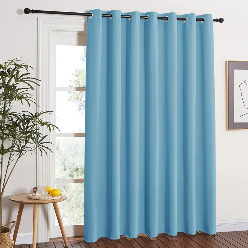 NICETOWN Sliding Glass Door Curtains - Patio Door Blinds, Luxury Home Blackout Curtains for Villa/Hall, Blinds for Bedroom (Teal Blue, 100 inches x 84 inches) - Image 1