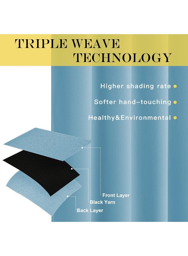 NICETOWN Sliding Glass Door Curtains - Patio Door Blinds, Luxury Home Blackout Curtains for Villa/Hall, Blinds for Bedroom (Teal Blue, 100 inches x 84 inches) - Image 3