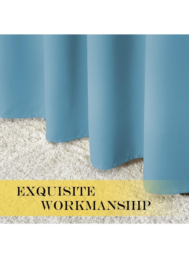 NICETOWN Sliding Glass Door Curtains - Patio Door Blinds, Luxury Home Blackout Curtains for Villa/Hall, Blinds for Bedroom (Teal Blue, 100 inches x 84 inches) - Image 4