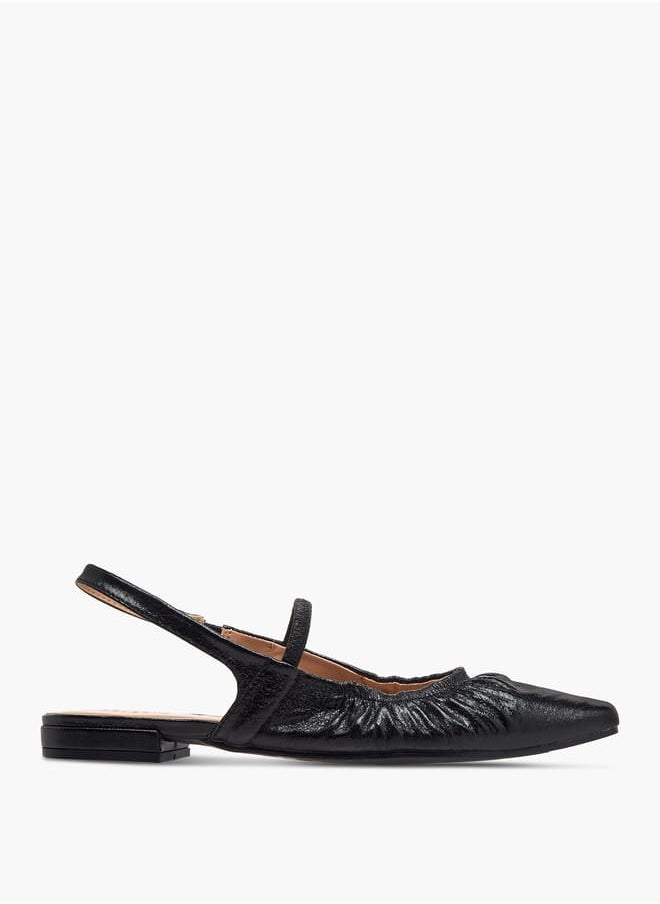 Celeste Women's Textured Slingback Shoes with Elasticated Strap  - Image 3