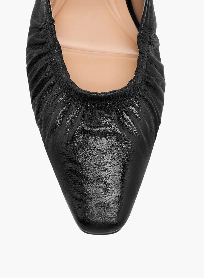 سيليست حذاء نسائي slingback بنقوش مع حزام مطاطي