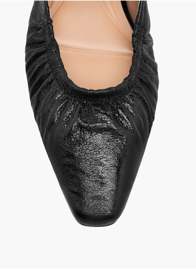 Celeste Women's Textured Slingback Shoes with Elasticated Strap  - Image 4