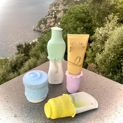 Rinseroo LeakLocks® Toiletry Skins™ Elastic Sleeve for Leak Proofing Travel Container in Luggage. For Standard and Travel Sized Toiletries. Reusable Accessory for Travel Bag Suitcase and Carry-on Luggage - Image 4