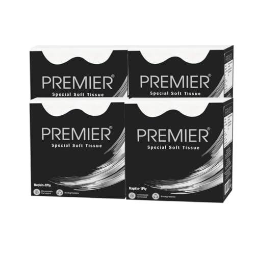 Premier Tissue Paper Napkins, 1 Ply - 90 Pulls (Pack of 4), 360 sheets | Special Soft Tissue Napkins for Salons & Spa, Perfect for event, offices - Image 1