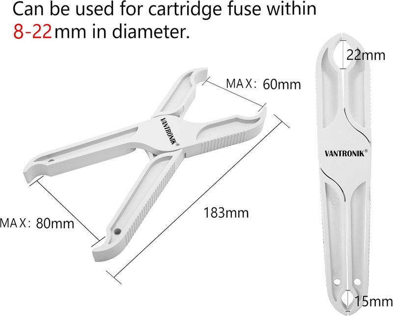 VANTRONIK Fuse Puller Tool for Large and Medium Cylindrical Fuse Cartridge Fuse and Bulb, Insulated Non-Slip Grip Handle, 7.2 Inch Long - Image 4