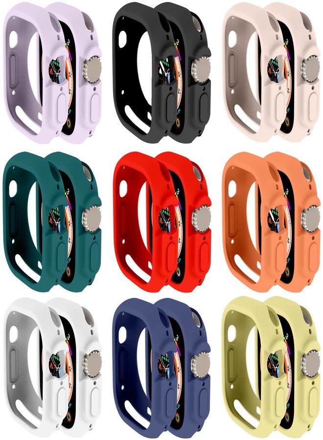 Yrzper Compatible for Apple Watch Ultra 3/2/1 49mm Case All-Round Shockproof TPU Silicone Protective Cover Bumper Shock-Absorbing Scratch-Resistant Case for Women Men (9Pack) - Image 1