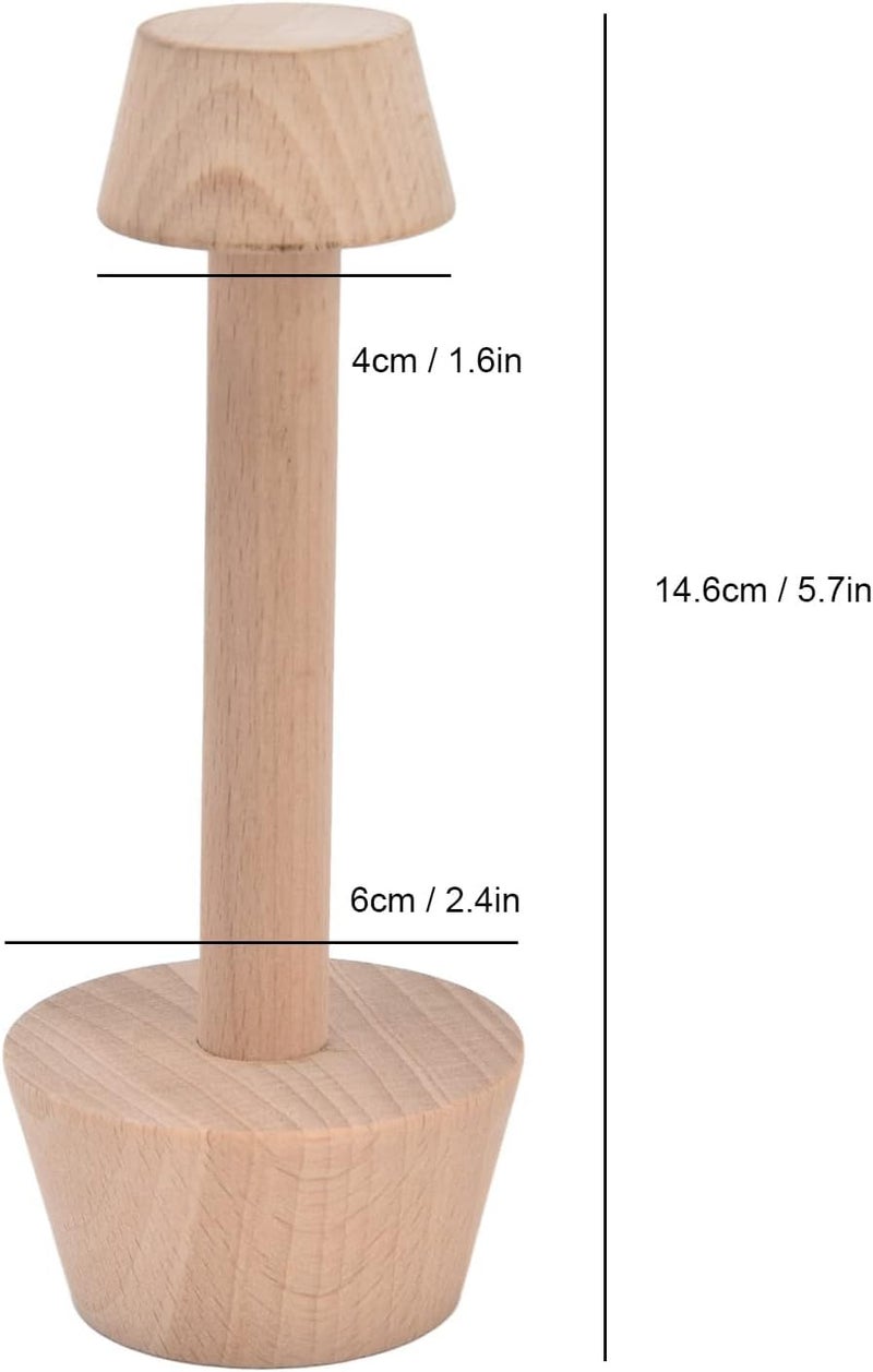 DHVAJ Wooden Tart Tamper Set Double Side Egg Tart Cake Bottom Mold Wooden Pastry Tamper Mini Tart Tamper Set DIY Cake Pastry Baking Tool for Mini Egg Tart Cheesecakes Dessert Baking Pack 1 - Image 4