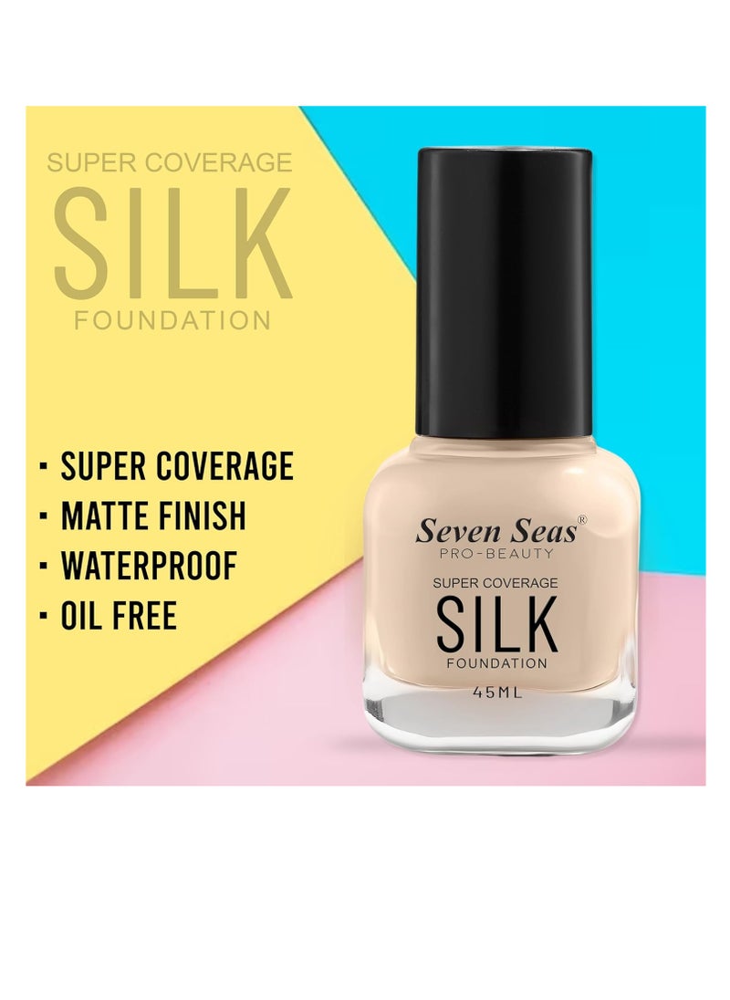 Seven Seas Seven Seas Super Coverage Silk Foundation Matte Finish   Blendable Normal to Oily Skin Combination Smooth WIth Flawless Beauty  Natural  - Image 3