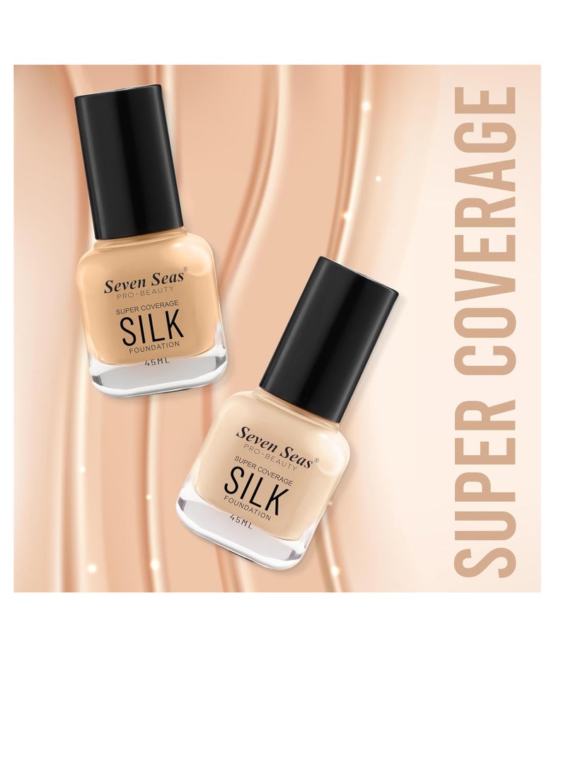 Seven Seas Seven Seas Super Coverage Silk Foundation Matte Finish   Blendable Normal to Oily Skin Combination Smooth WIth Flawless Beauty  Natural  - Image 4