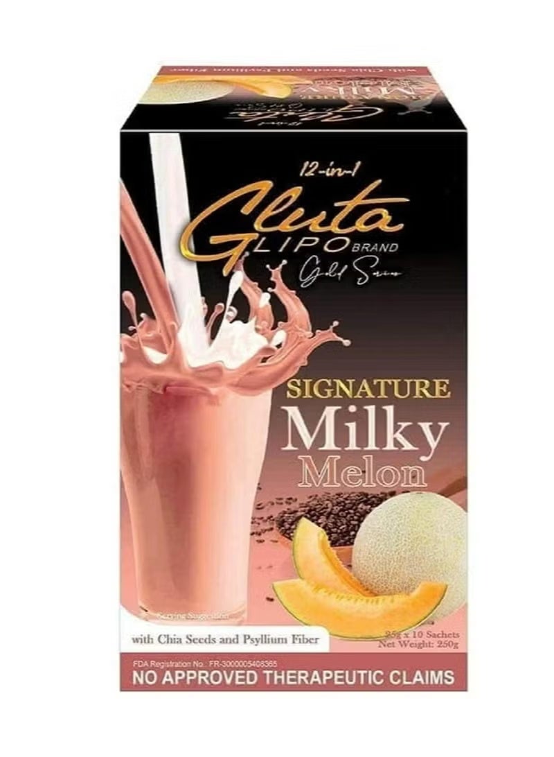 Glutalipo  Gluta Lipo 12 in 1 Milky Melon Premium – Detox & Weight Management Drink 250g