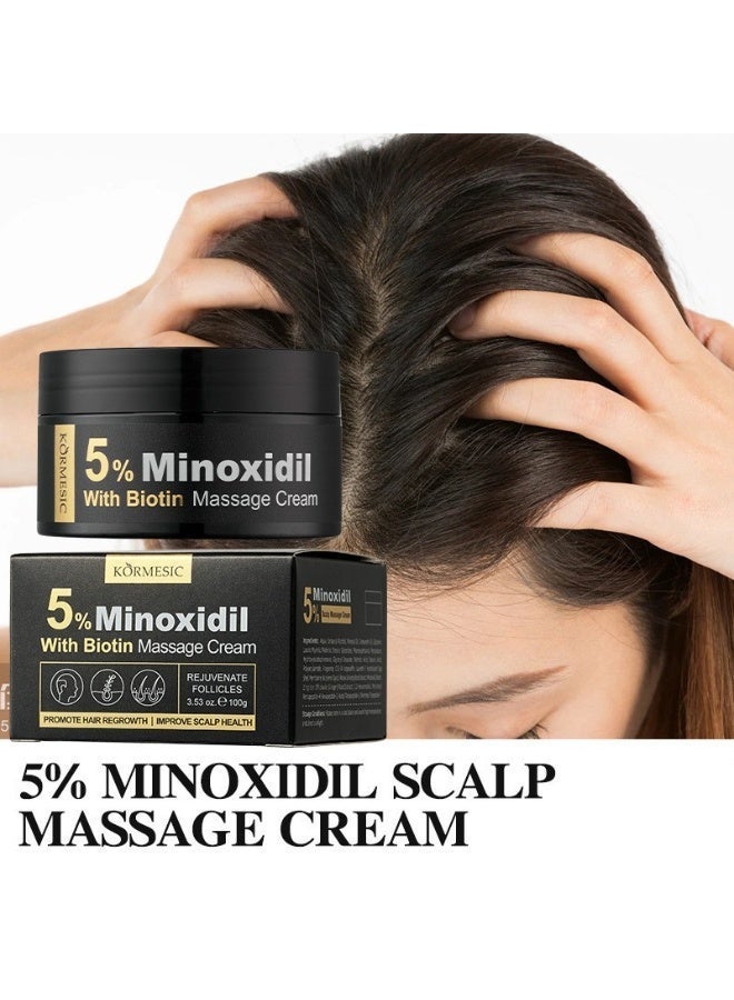Kormesic كريم تدليك فروة الرأس KORMESIC 5% مينوكسيديل مع البيوتين 100 جم / 3.53 أونصة – للعناية بفروة الرأس وتحسين مظهر الشعر - Image 1