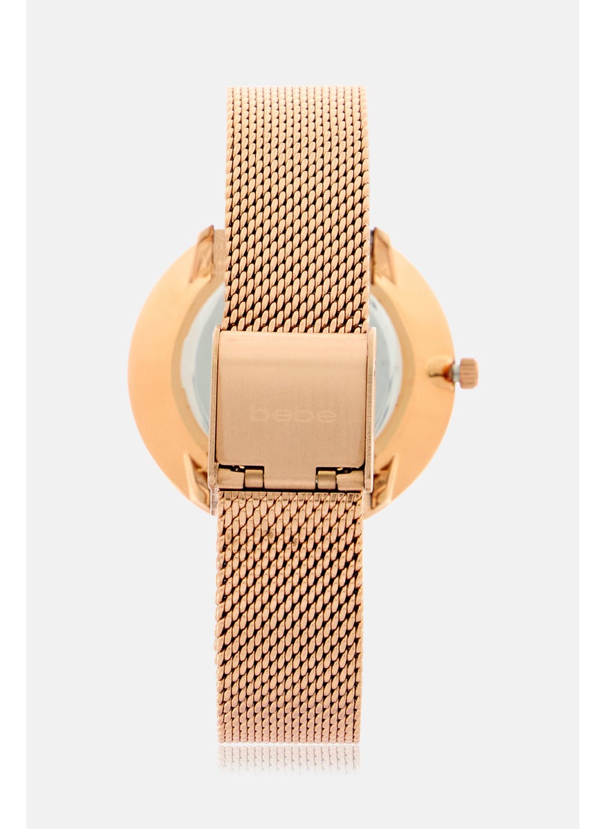bebe - Women BB3777LA Round Stainless Watch 32 mm, Rose Gold - Image 1