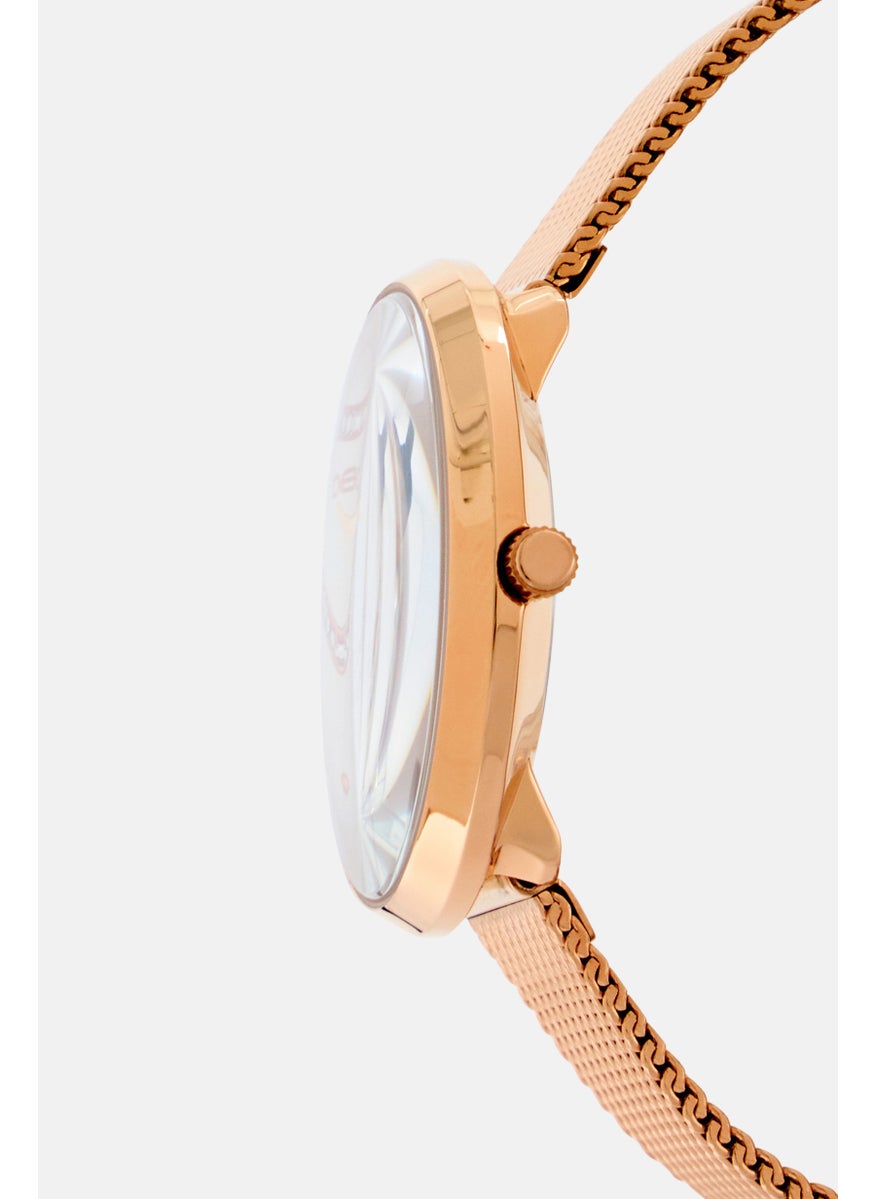 bebe - Women BB3777LA Round Stainless Watch 32 mm, Rose Gold - Image 1
