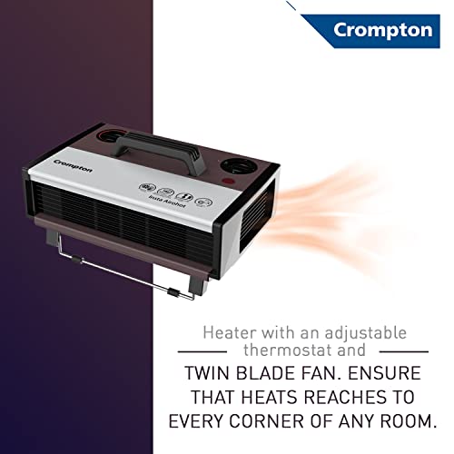 Crompton Insta Airohot 2000W heat convector with adjustable Thermostats Plastic body ISI Approved, Maroon, Standard - Image 3