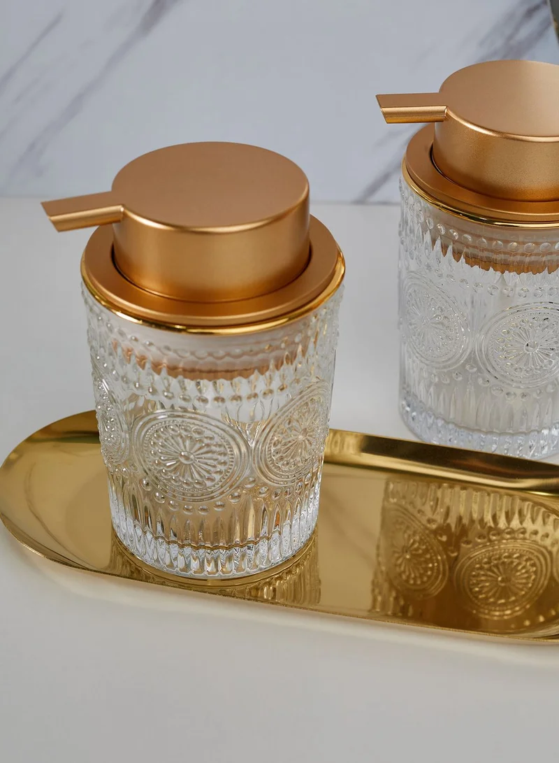 Noire Edit Embossed Glass Bathroom Set