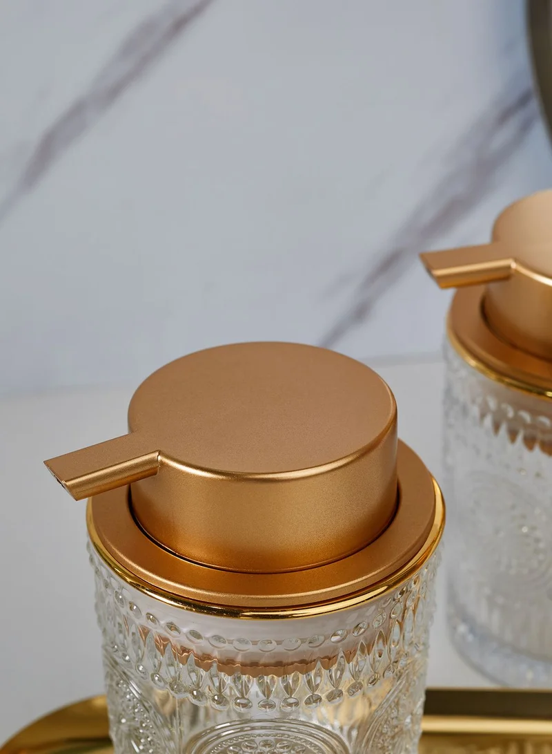 Noire Edit Embossed Glass Bathroom Set
