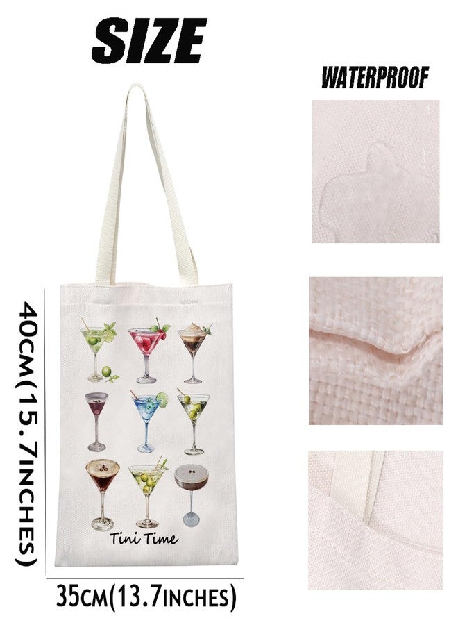 MEIKIUP Espresso Martinis Gift Tini Time Espresso Martini Tote Bag Espresso Martini Lover Gift Cocktail Shoulder Bag (Tini Time TB) - Image 3