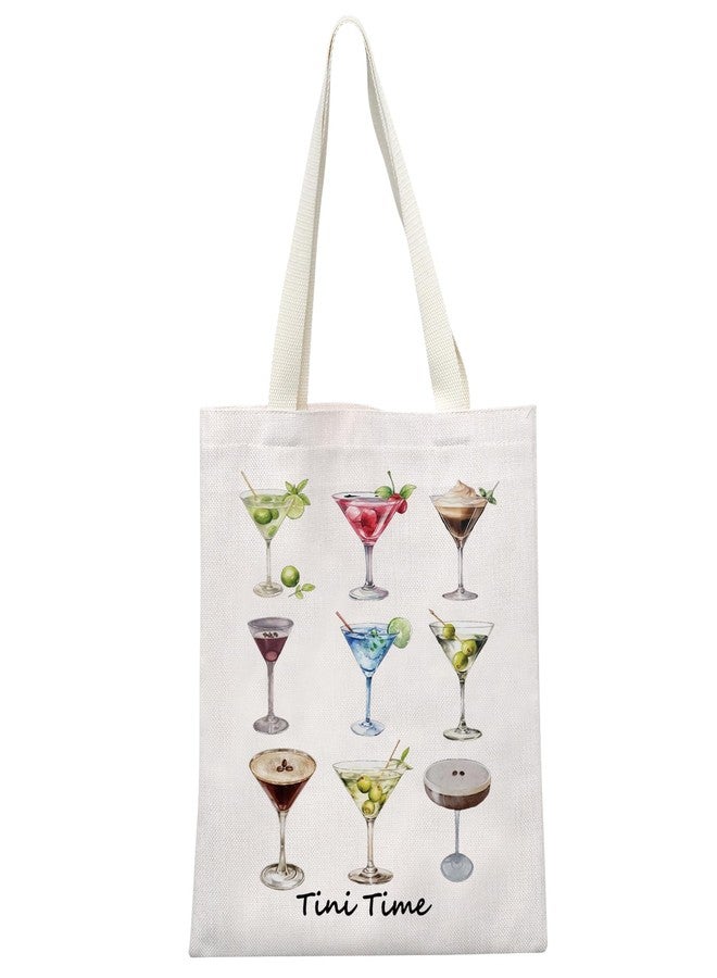 MEIKIUP Espresso Martinis Gift Tini Time Espresso Martini Tote Bag Espresso Martini Lover Gift Cocktail Shoulder Bag (Tini Time TB) - Image 1