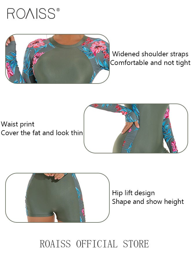 roaiss Women Backless One Piece Swimsuit with Boxer Shorts Beachwear Women Surfing Wetsuits  - Image 5
