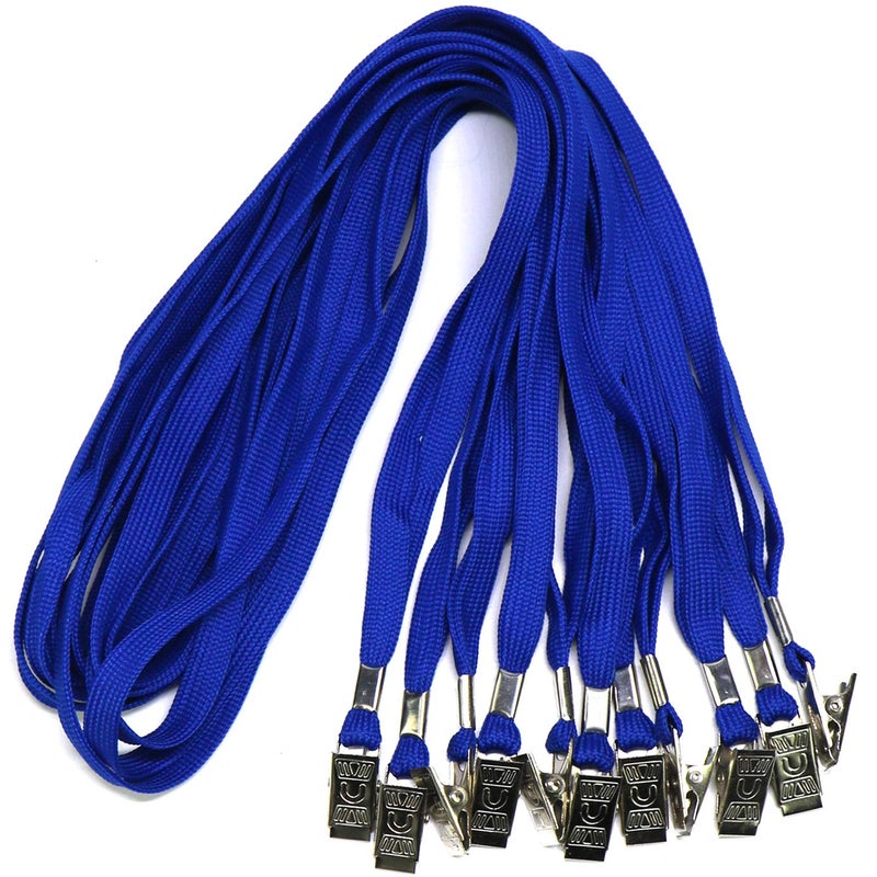 Ollain Badge Lanyards Neck Bulk Cruise Lanyards Lanyard with Clip for ID Card Name Tags Badge Holders Blue 100 Pack