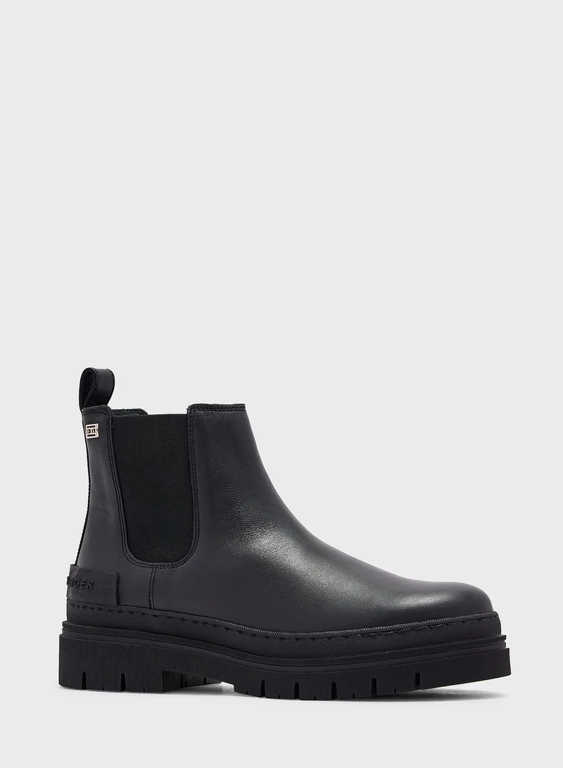 TOMMY HILFIGER Casual Leather Ankle Boots