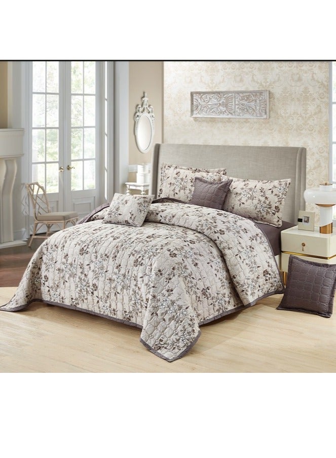 Microfiber Double Bedspread, Fits 200 x 200 cm, 7 Pieces
