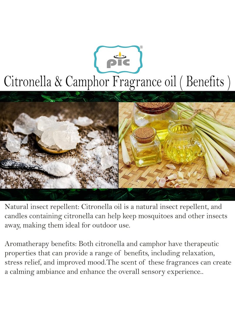 PIC Pure Indian Candle Handmade Citronella and Camphor Fragrance Decorative Green Pillar Candle (Pack of 4 Pcs.)  - Image 4