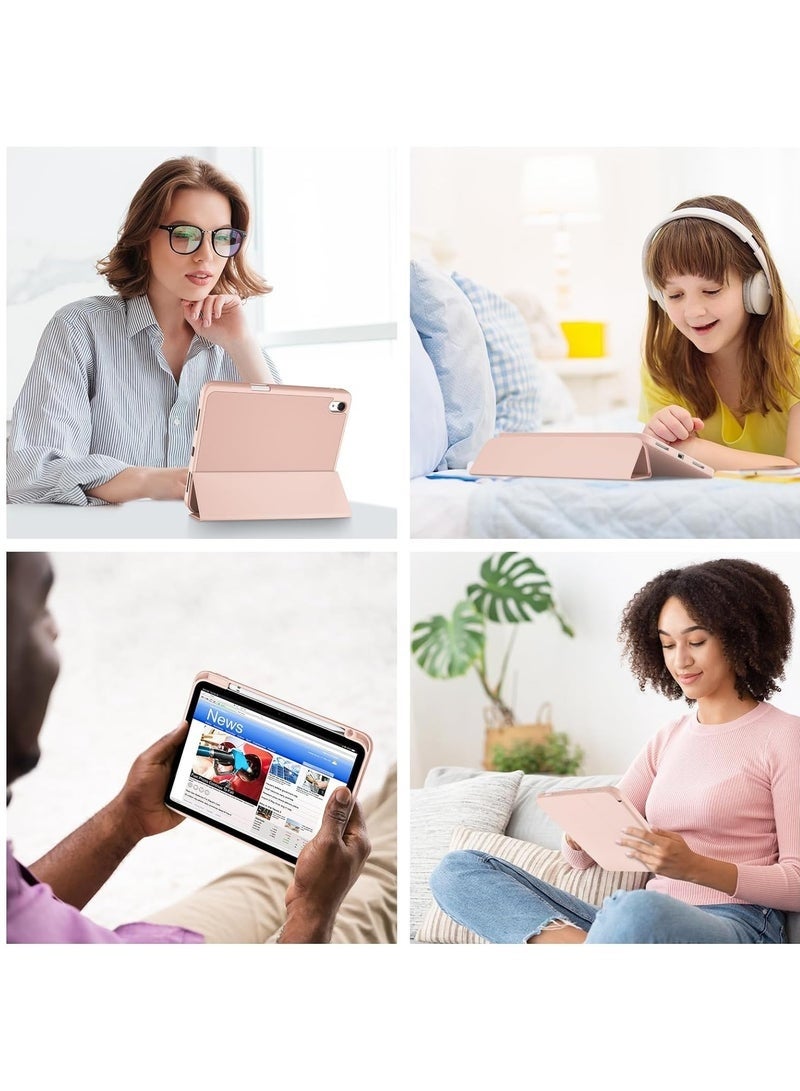 حافظة ProCase لجهاز iPad الجيل العاشر مع حامل قلم 2022 iPad 10.9 بوصة، iPad (A16) 11 بوصة الجيل الحادي عشر 2025، غطاء خلفي شفاف ثلاثي الطيات وواقي مقاوم للصدمات لجهاز iPad 2022 الجيل العاشر A2696 A2757 A2777 - ذهبي وردي - Image 5