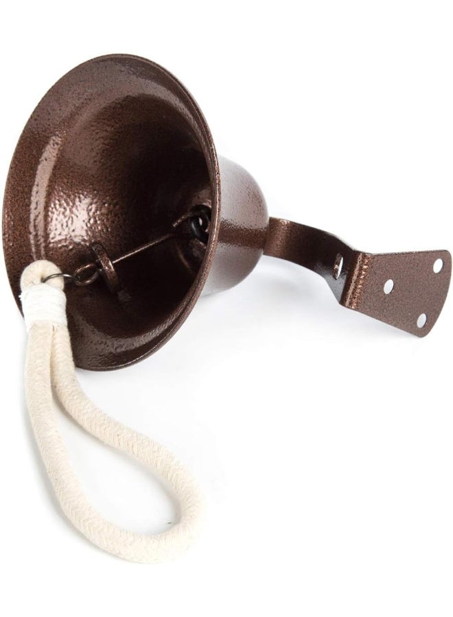 WMM Hanging Bell Dinner Bell Outdoor Bell Bracket Mount Wall Bell Indoor Rope Bell Ship/Boat/Nautical/Door/School/Reception/Home/Church Bell(Copper) - Image 5
