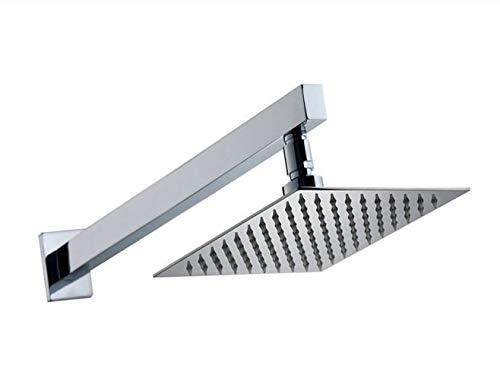 Mawson Glossy 8X8 Inch Shower With 18 inch Arm Stainless Steel Overhead Shower Combo Set - Image 4